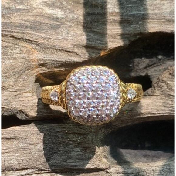 Gold Vermeil and CZ Ring - Picture 1 of 8